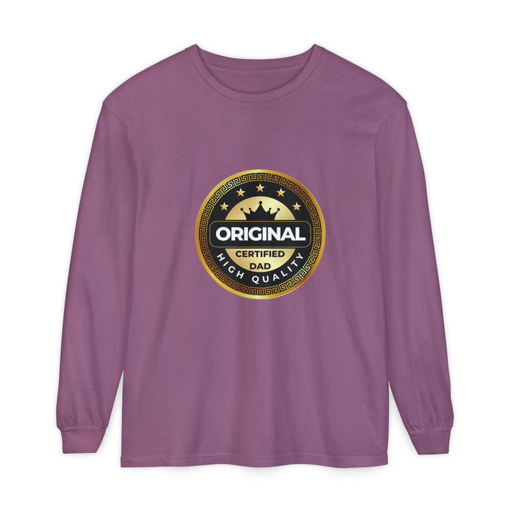 Original Certified Dad Badge T-Shirt | Long Sleeve, Vintage Seal Design