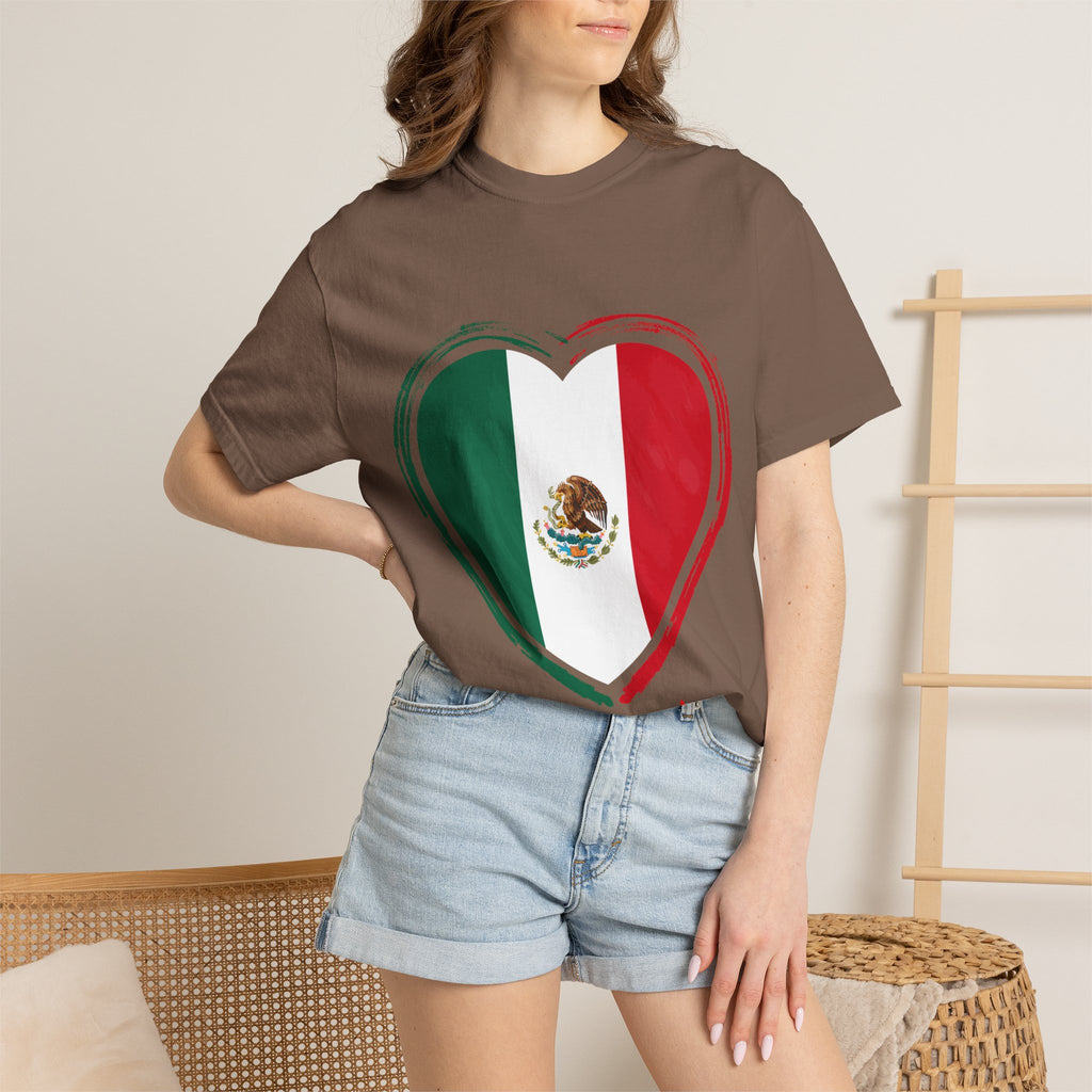 Mexican Flag Heart T-Shirt | Mexico Tricolor Heart Tee