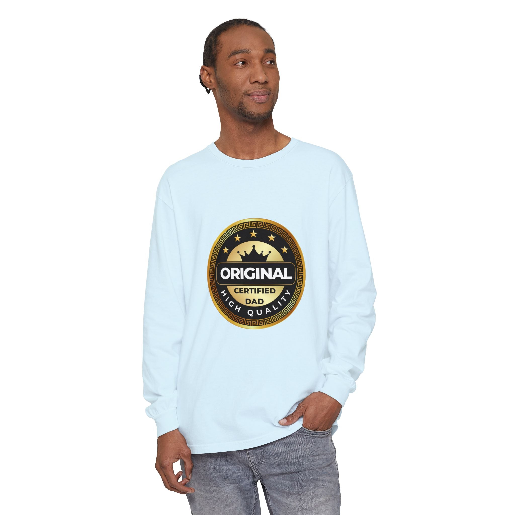 Original Certified Dad Badge T-Shirt | Long Sleeve, Vintage Seal Design