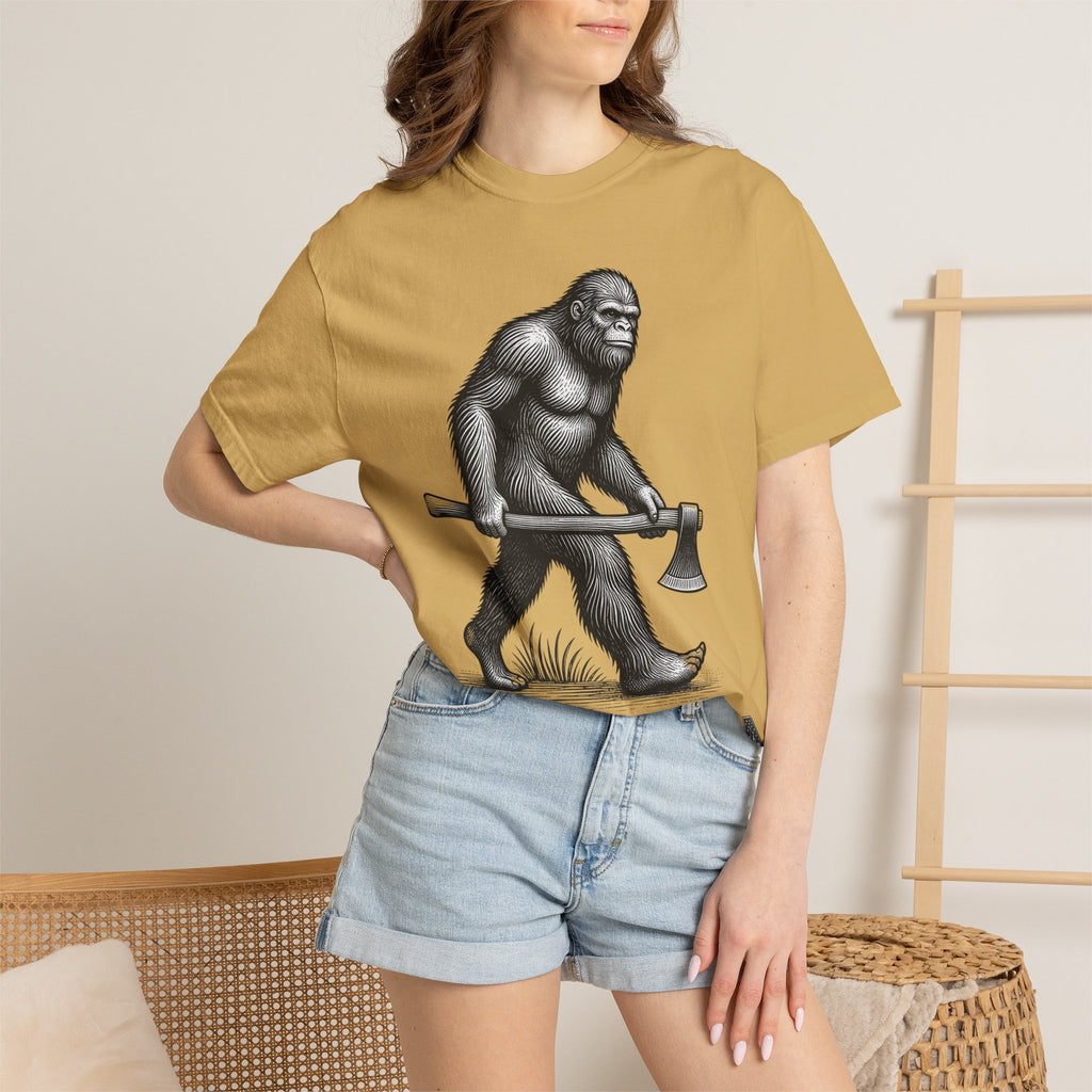 Sasquatch with Axe T-shirt | Vintage Bigfoot Illustration USA