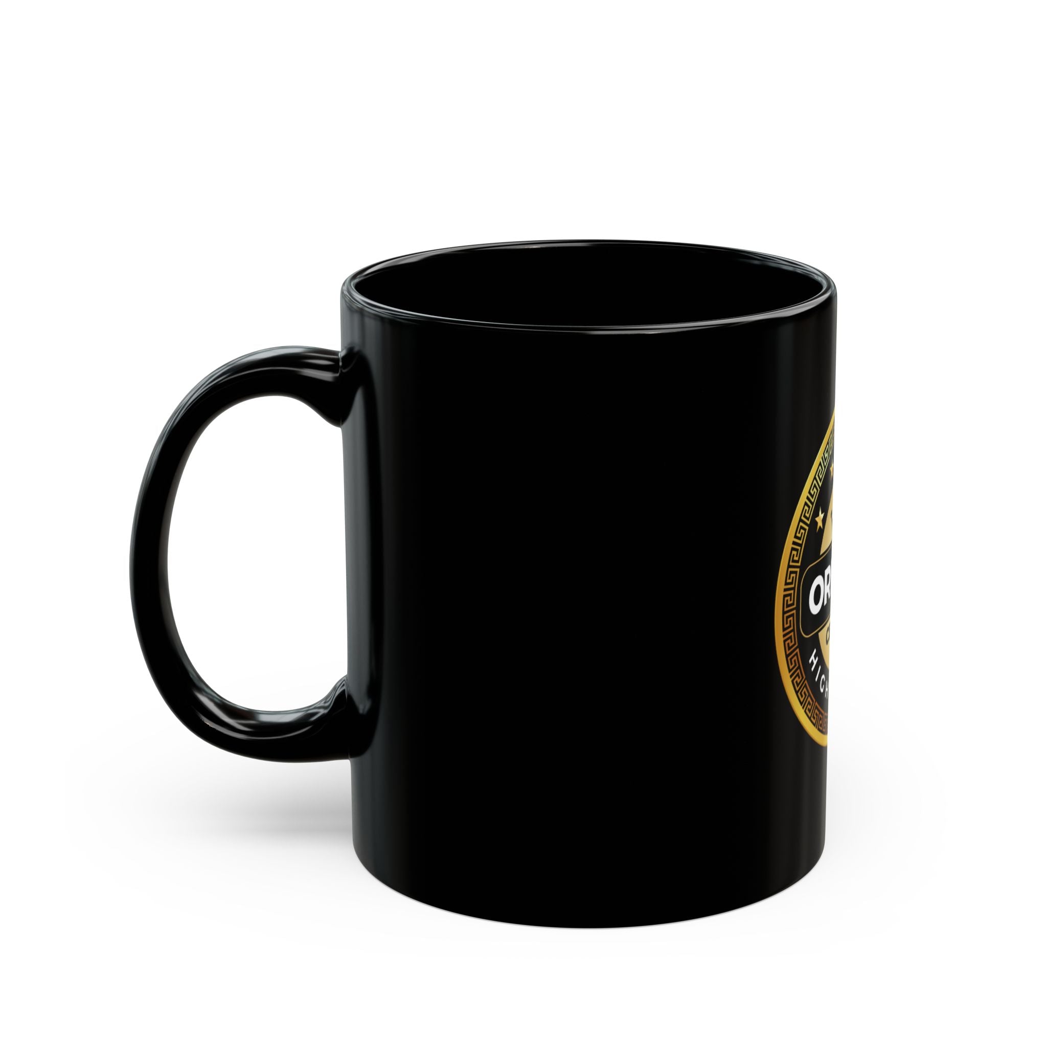 Police Badge Logo Mug | Black Ceramic Coffee Cup