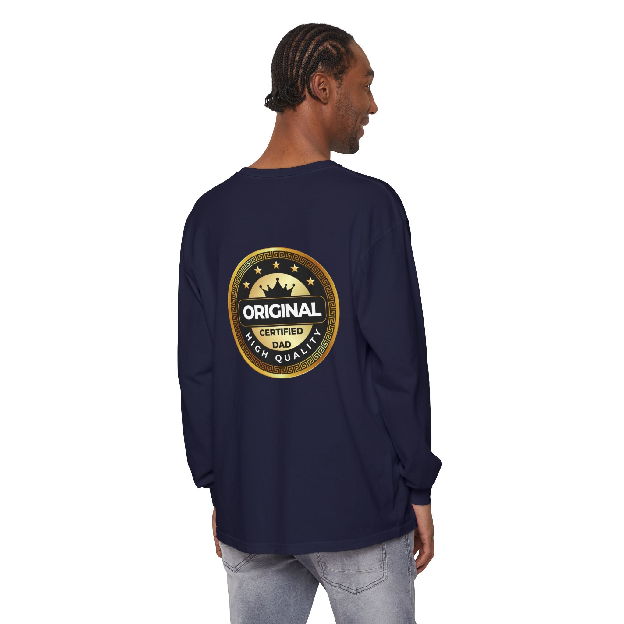 Original Certified Dad Badge T-Shirt | Long Sleeve, Vintage Seal Design