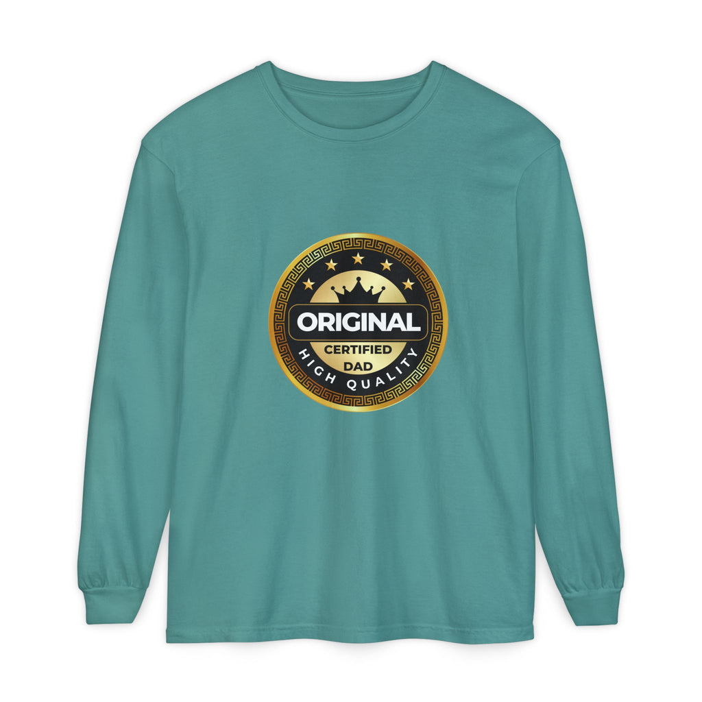 Original Certified Dad Badge T-Shirt | Long Sleeve, Vintage Seal Design