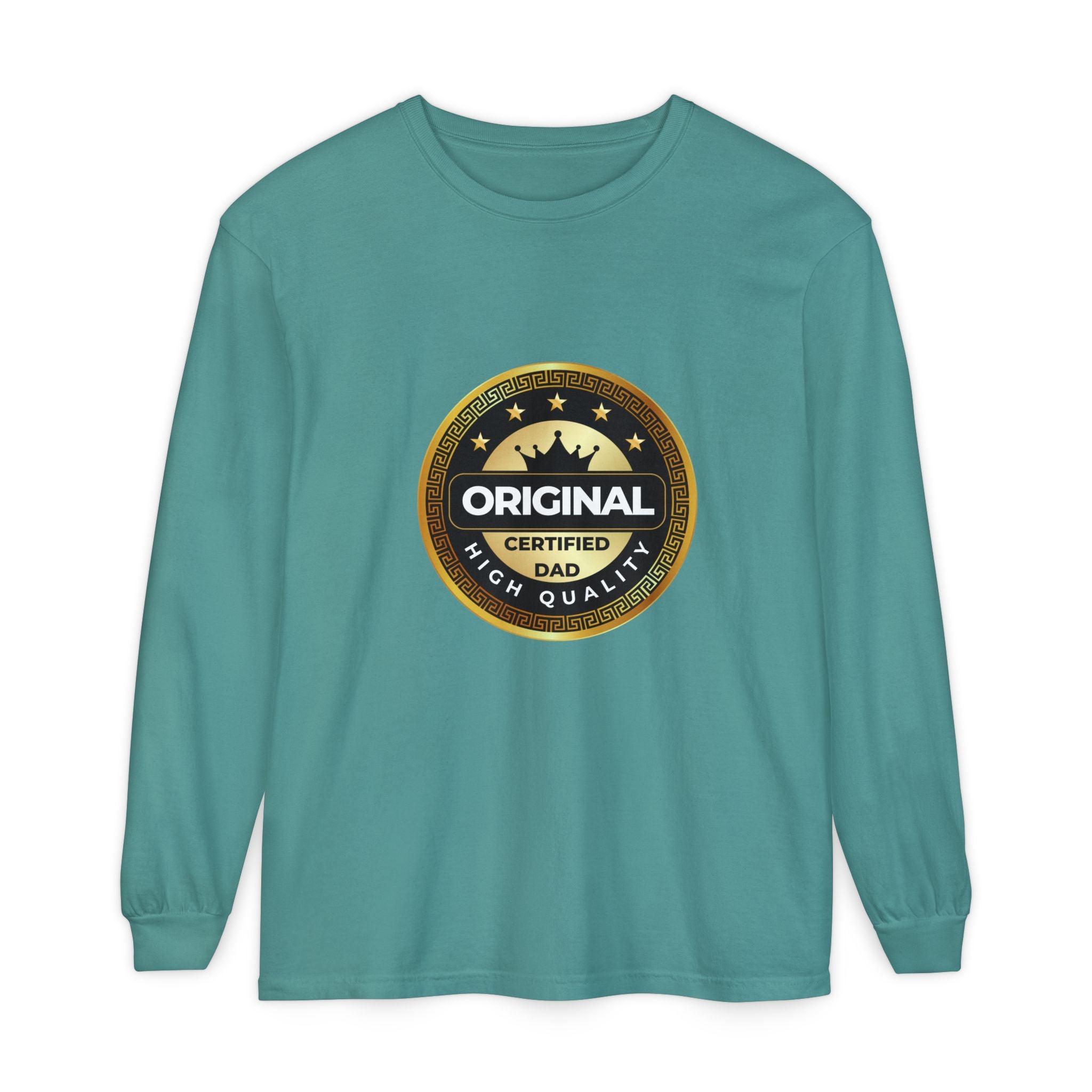 Original Certified Dad Badge T-Shirt | Long Sleeve, Vintage Seal Design