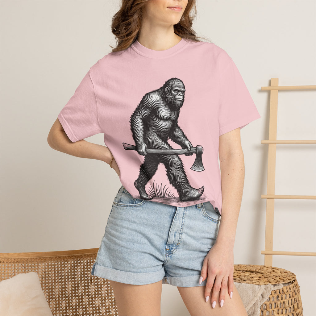 Sasquatch with Axe T-shirt | Vintage Bigfoot Illustration USA