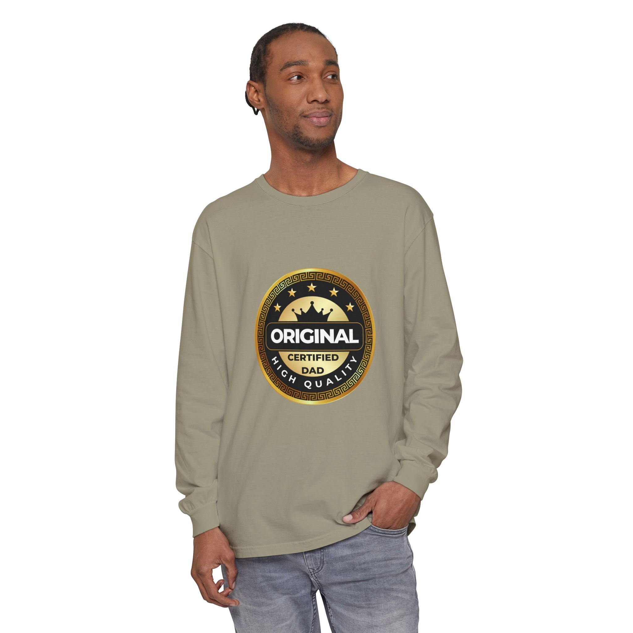Original Certified Dad Badge T-Shirt | Long Sleeve, Vintage Seal Design