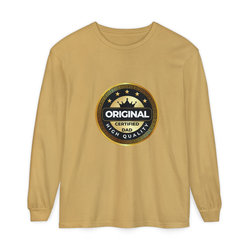 Original Certified Dad Badge T-Shirt | Long Sleeve, Vintage Seal Design