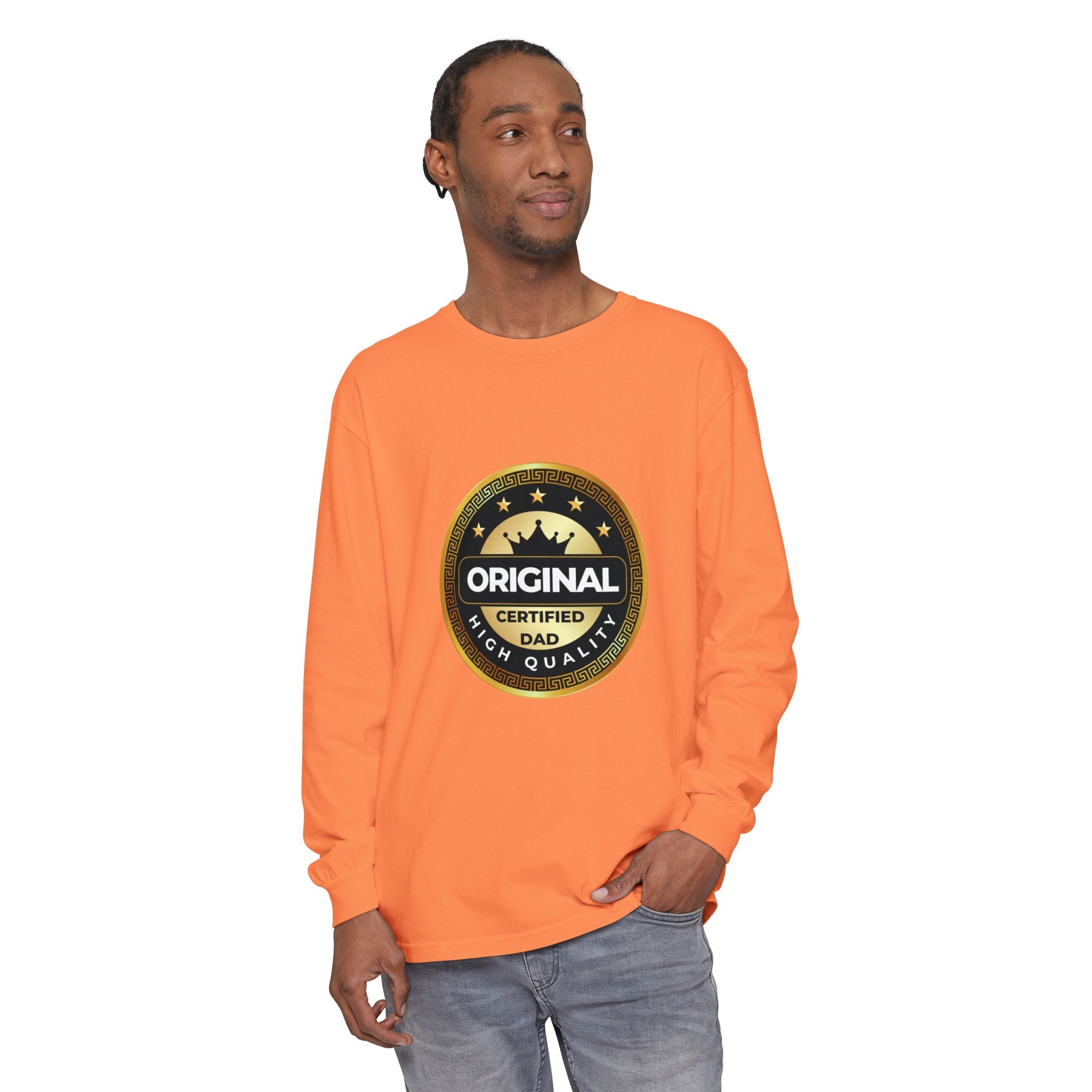 Original Certified Dad Badge T-Shirt | Long Sleeve, Vintage Seal Design