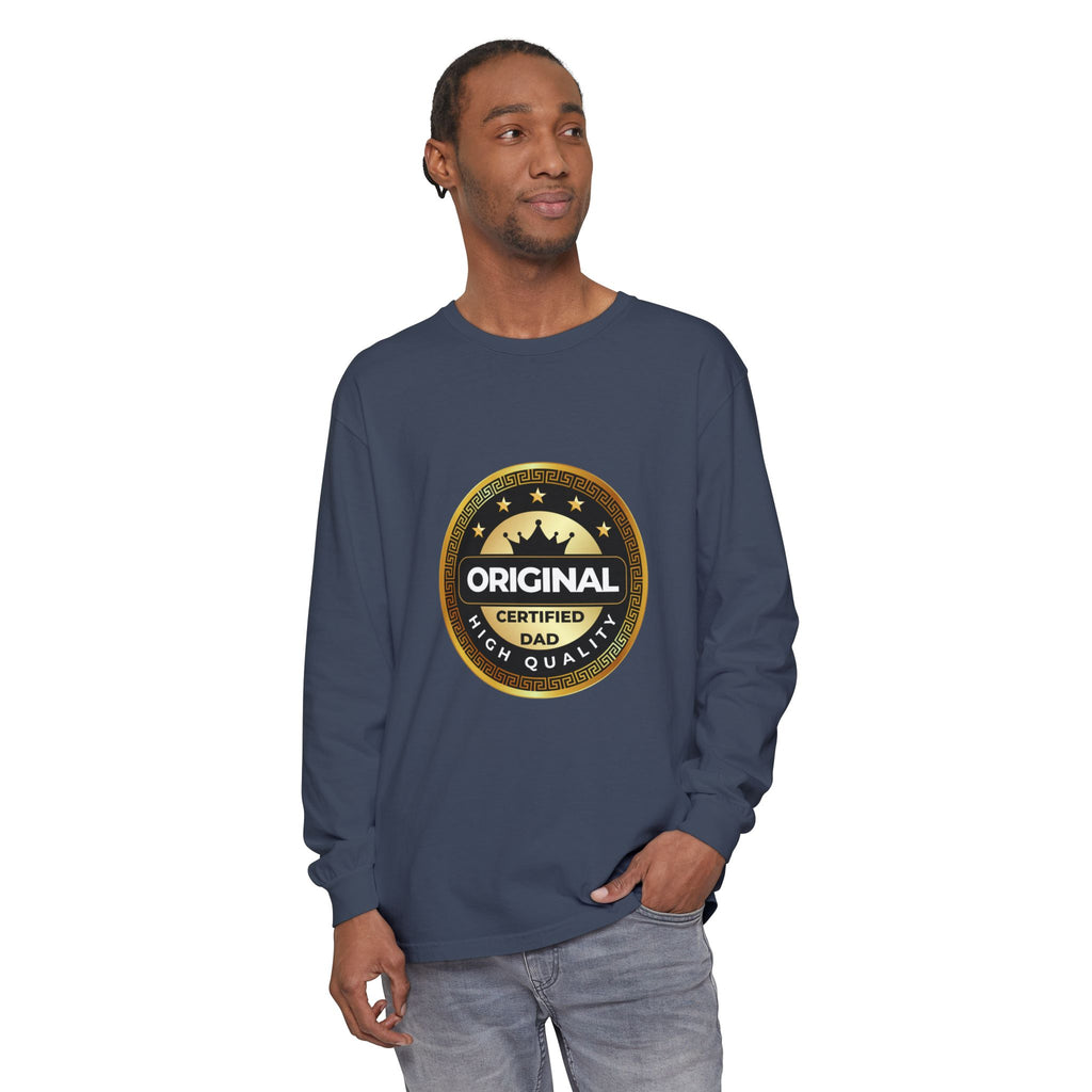 Original Certified Dad Badge T-Shirt | Long Sleeve, Vintage Seal Design