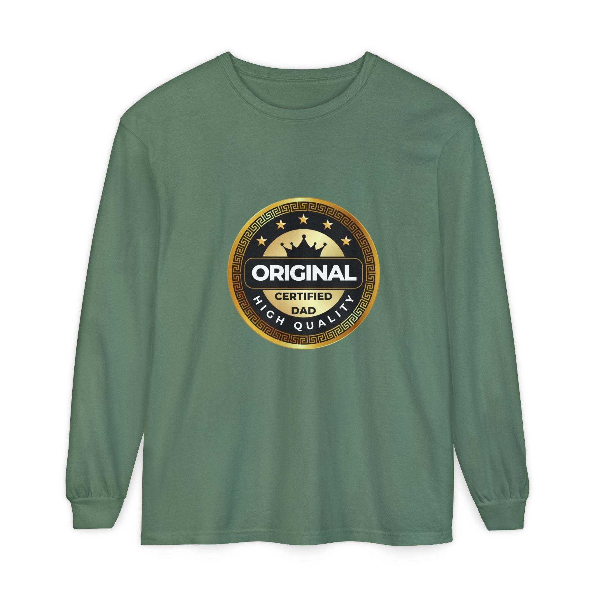 Original Certified Dad Badge T-Shirt | Long Sleeve, Vintage Seal Design