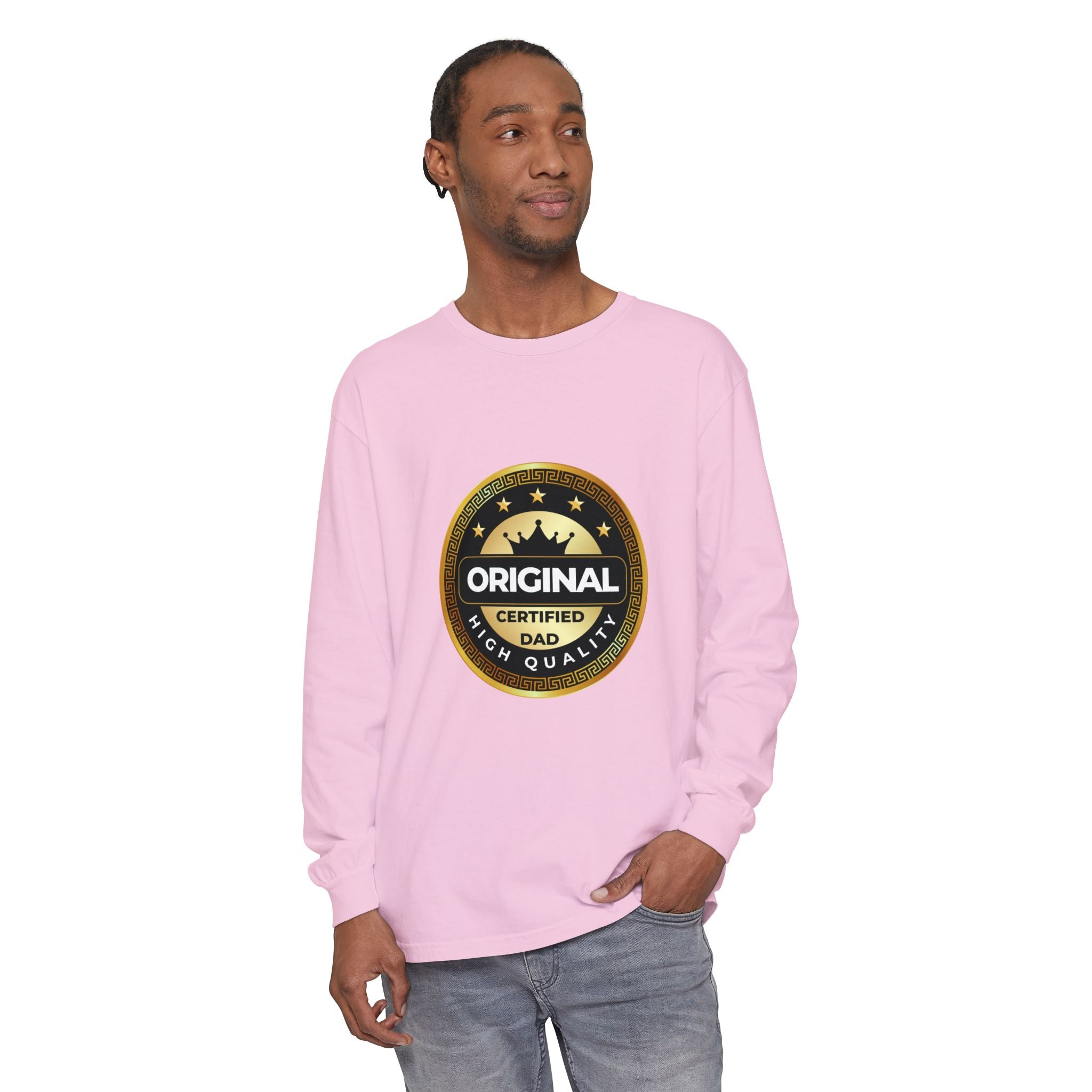 Original Certified Dad Badge T-Shirt | Long Sleeve, Vintage Seal Design