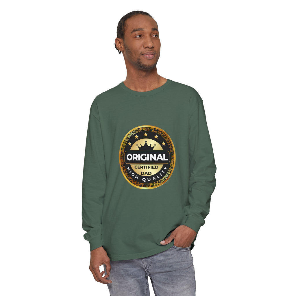Original Certified Dad Badge T-Shirt | Long Sleeve, Vintage Seal Design