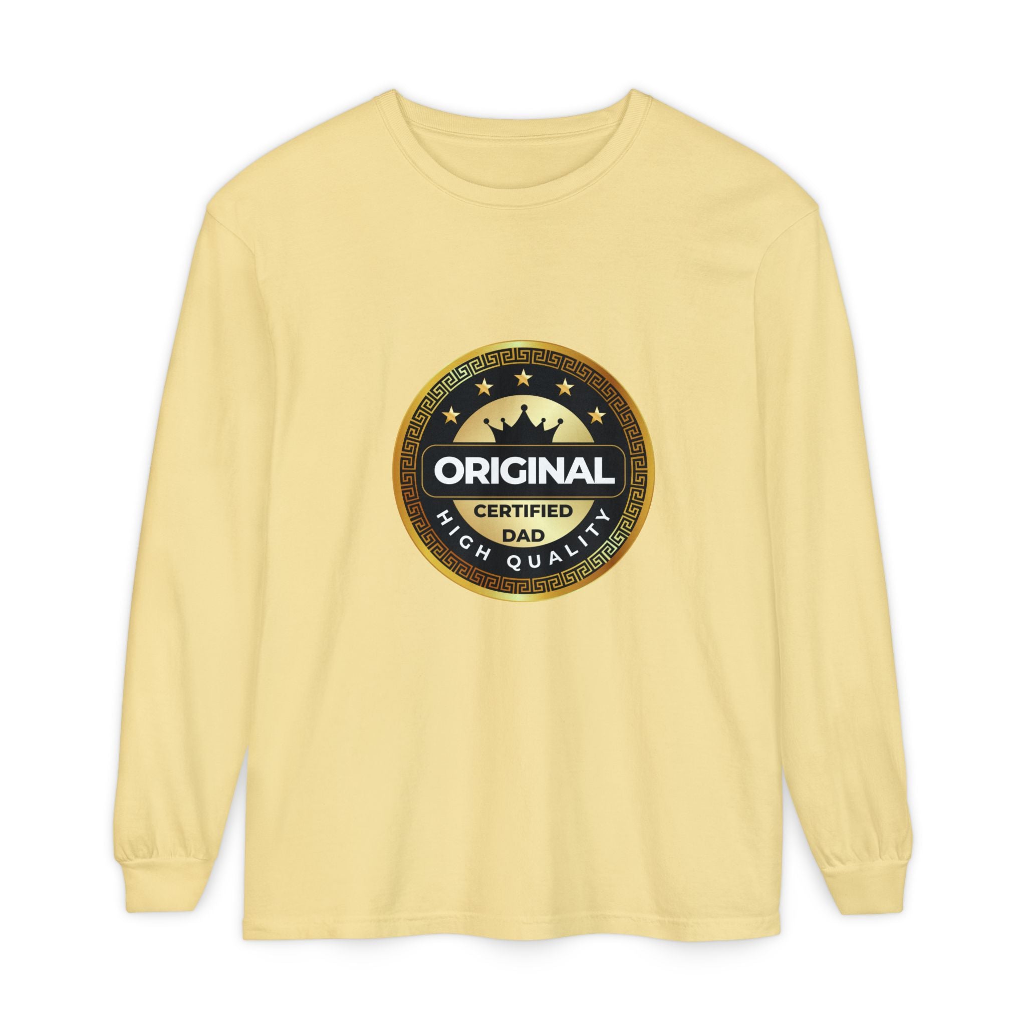 Original Certified Dad Badge T-Shirt | Long Sleeve, Vintage Seal Design