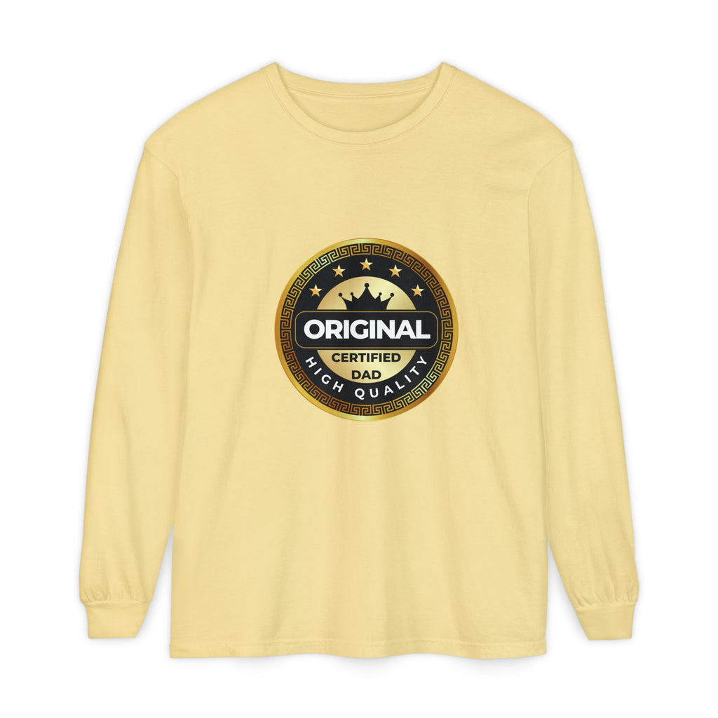 Original Certified Dad Badge T-Shirt | Long Sleeve, Vintage Seal Design