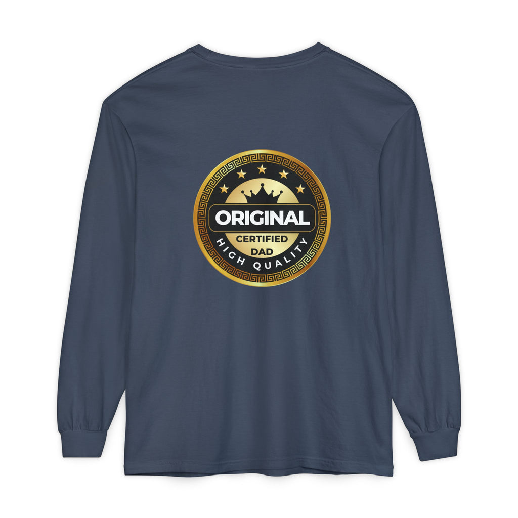 Original Certified Dad Badge T-Shirt | Long Sleeve, Vintage Seal Design