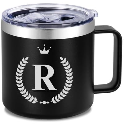 Personalized 14 Oz Insulated Coffee Mug with Lid Travel Large Cup Male Teacher Appreciation Gifts in Bulk Ideas Best End Year Back School Thank You Men Regalos Maestras Navidad Agradecimiento Gift,M
