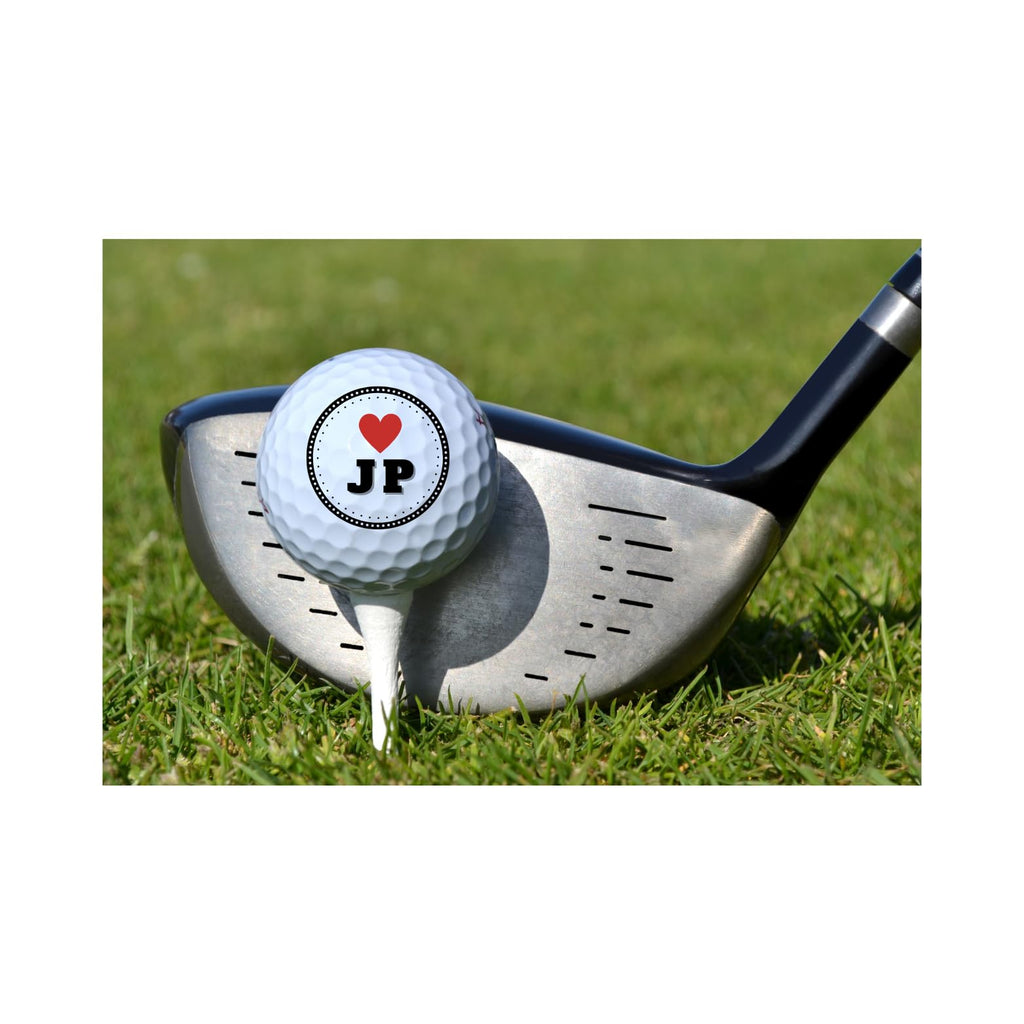 Personalized Custom Golf Balls Beautiful Red Heart Designs | Multiple Designs Monogrammed Golf Gifts & Accessories. Includes Golf-Balls,Towel,Divot.