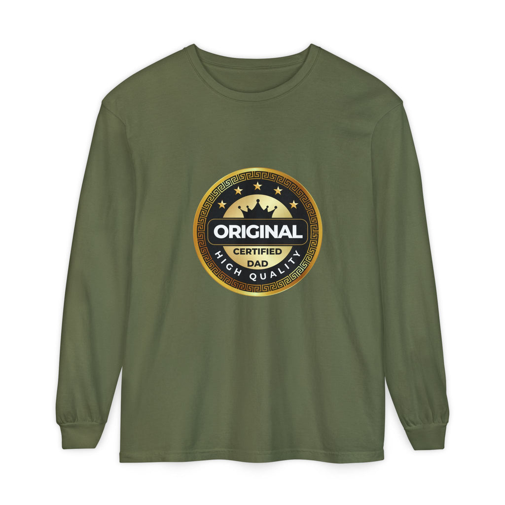 Original Certified Dad Badge T-Shirt | Long Sleeve, Vintage Seal Design