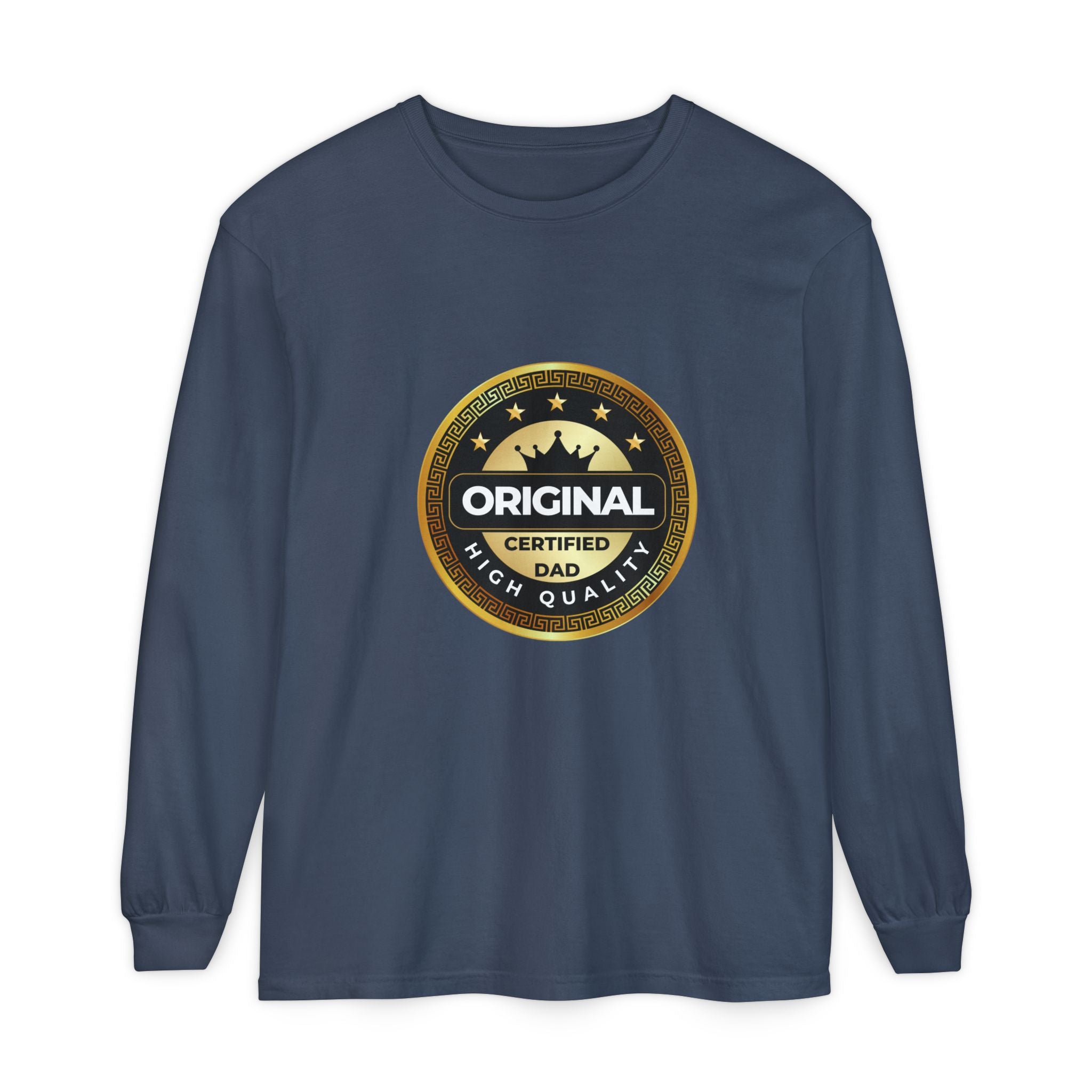 Original Certified Dad Badge T-Shirt | Long Sleeve, Vintage Seal Design