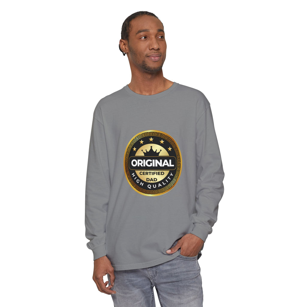 Original Certified Dad Badge T-Shirt | Long Sleeve, Vintage Seal Design