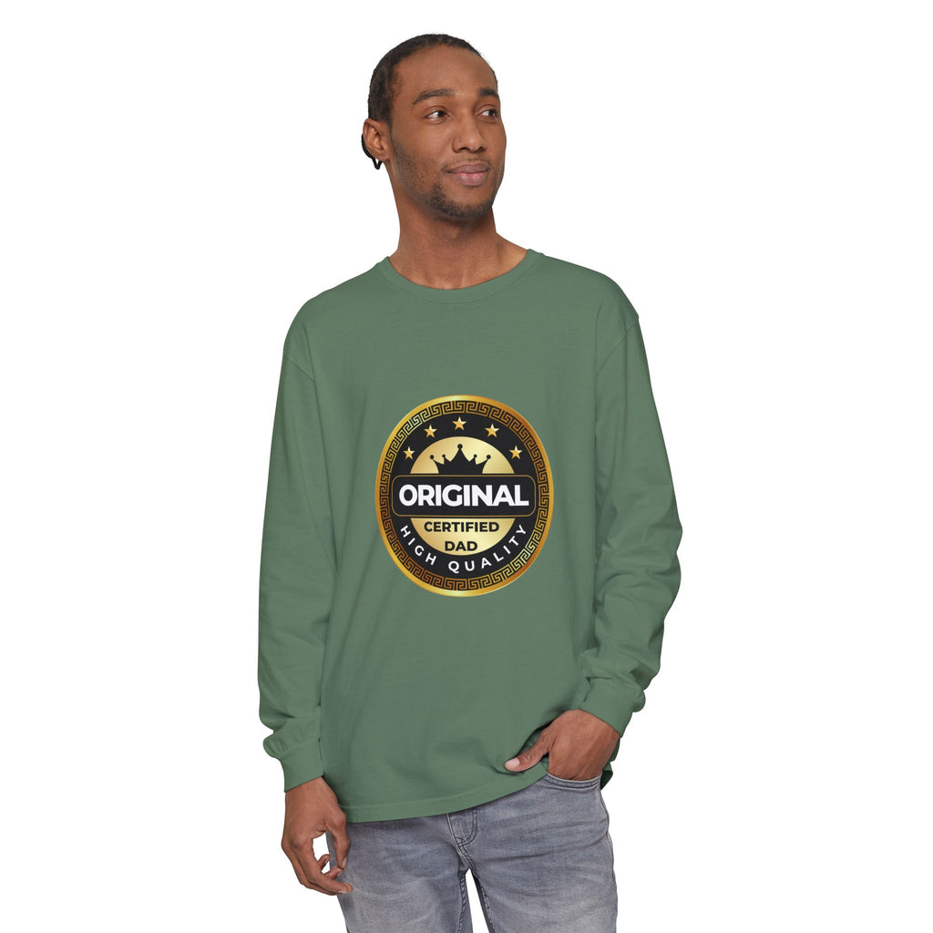 Original Certified Dad Badge T-Shirt | Long Sleeve, Vintage Seal Design