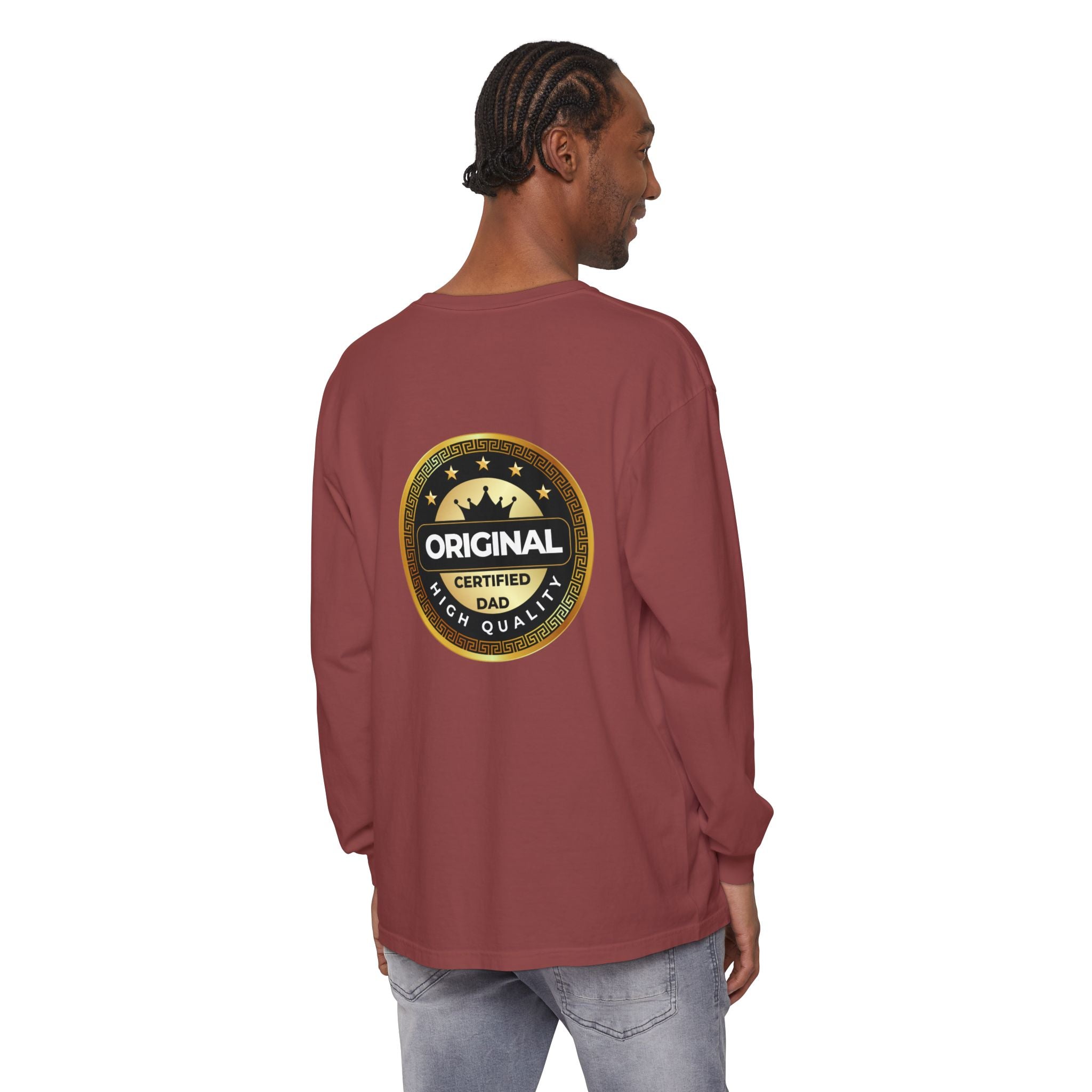 Original Certified Dad Badge T-Shirt | Long Sleeve, Vintage Seal Design