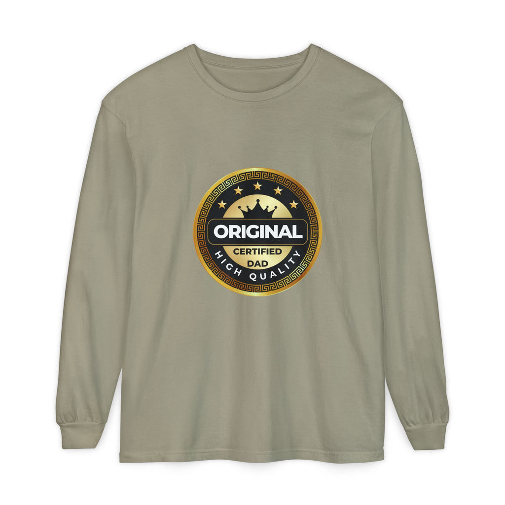 Original Certified Dad Badge T-Shirt | Long Sleeve, Vintage Seal Design