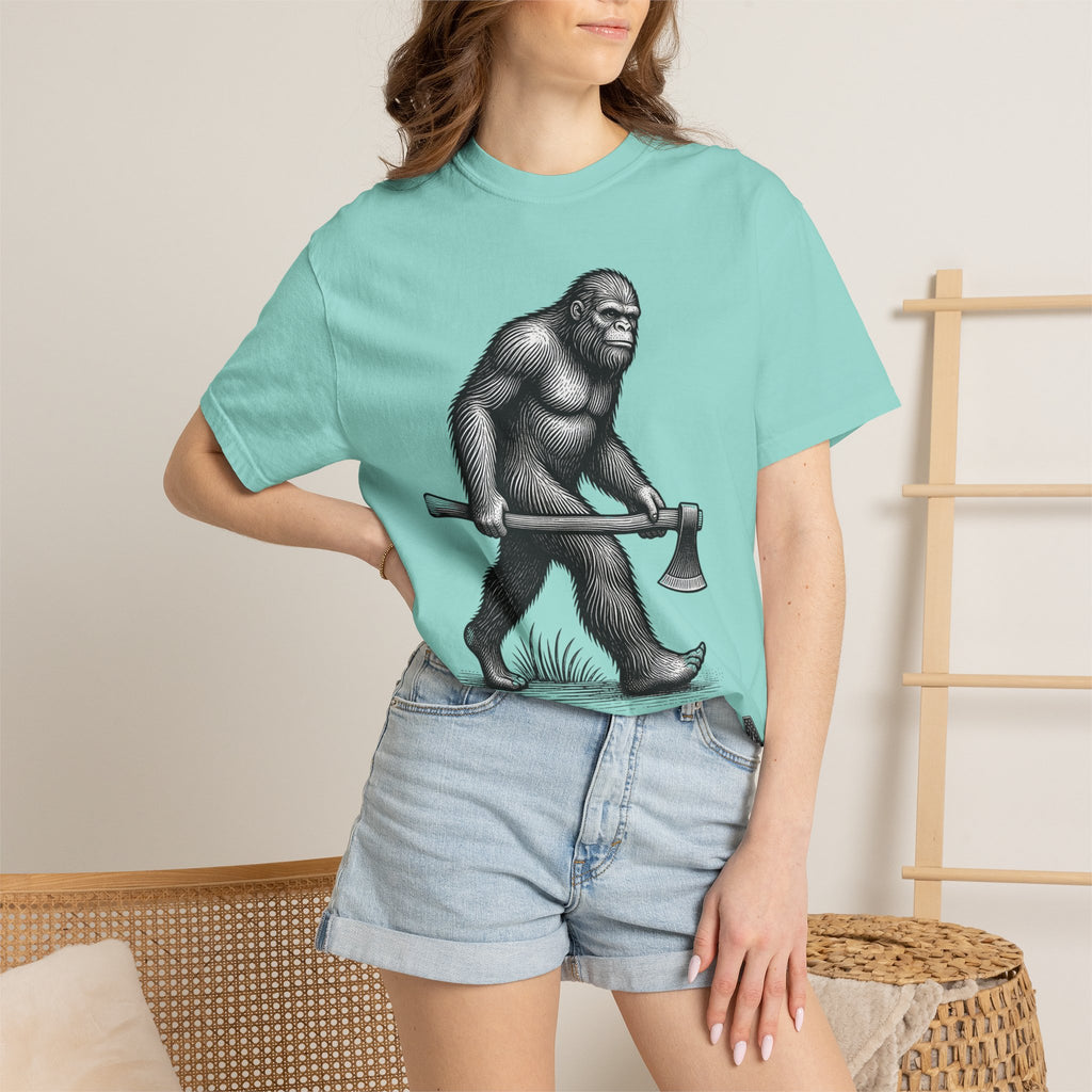 Sasquatch with Axe T-shirt | Vintage Bigfoot Illustration USA