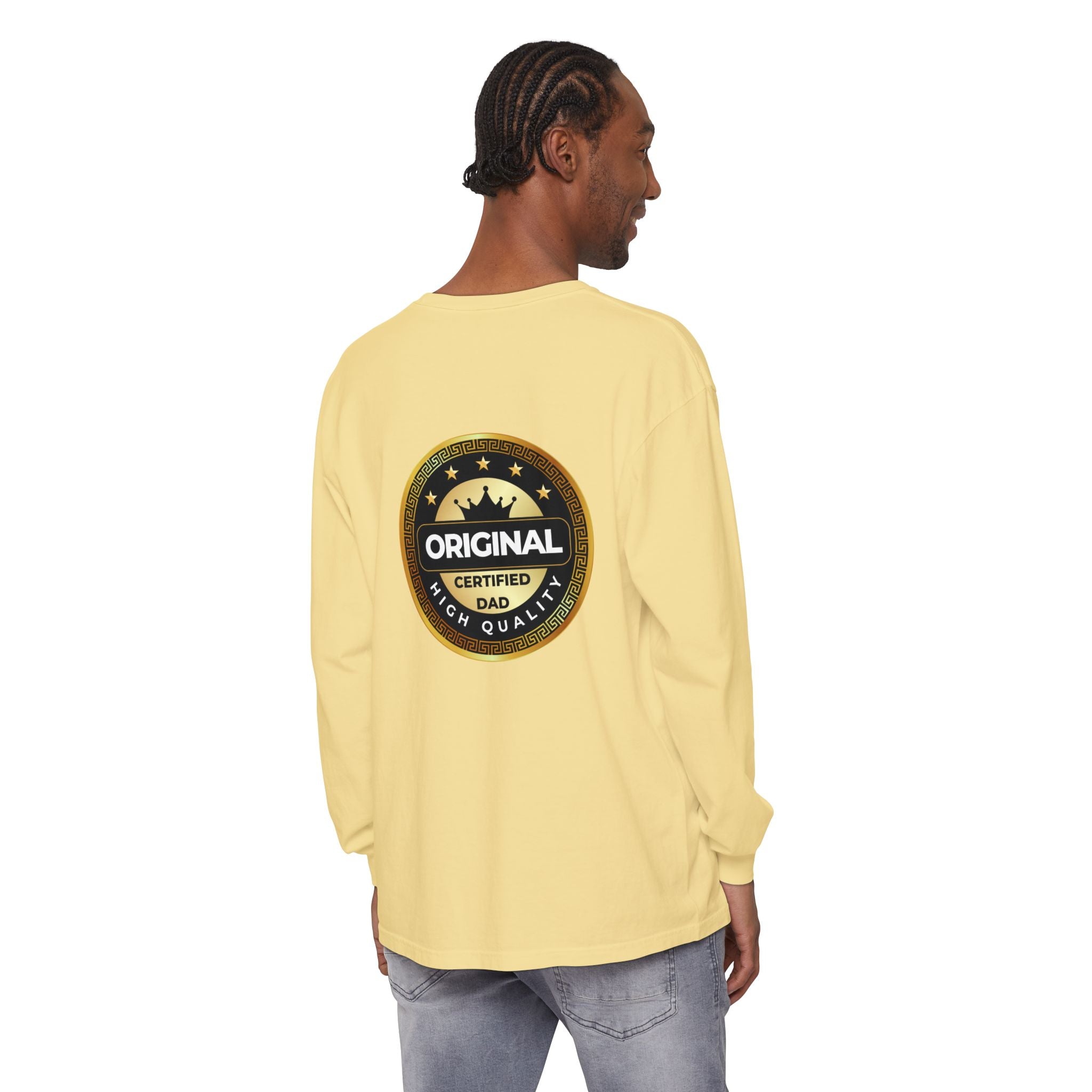 Original Certified Dad Badge T-Shirt | Long Sleeve, Vintage Seal Design