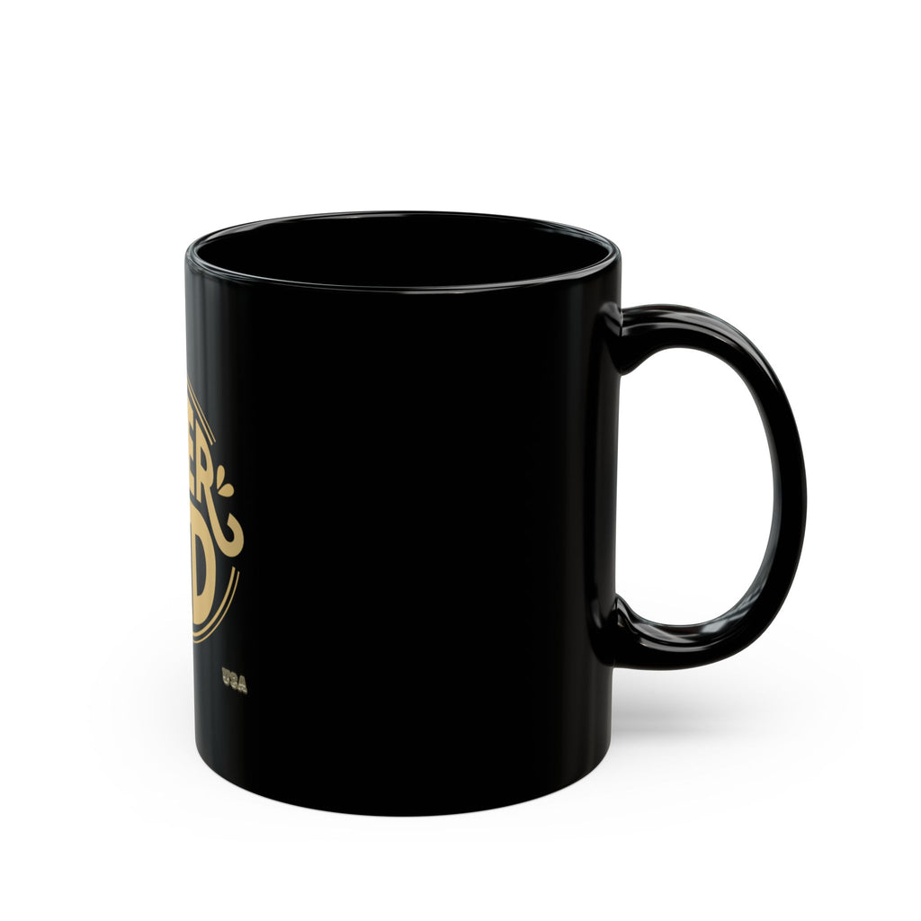 Super Dad retro badge Black Mug | Father's Day coffee cup