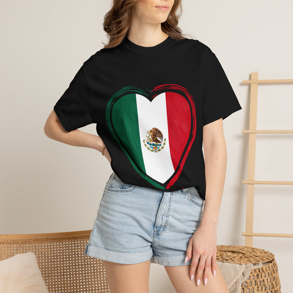 Mexican Flag Heart T-Shirt | Mexico Tricolor Heart Tee