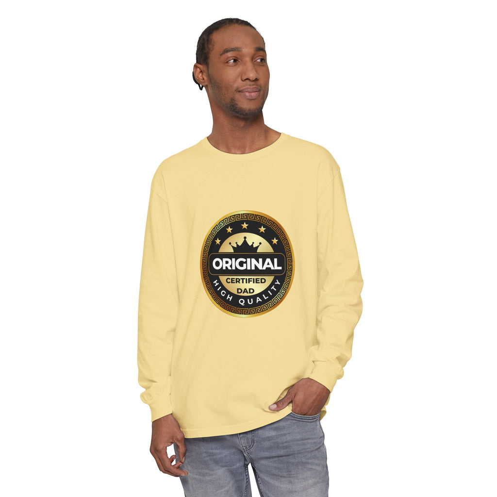 Original Certified Dad Badge T-Shirt | Long Sleeve, Vintage Seal Design