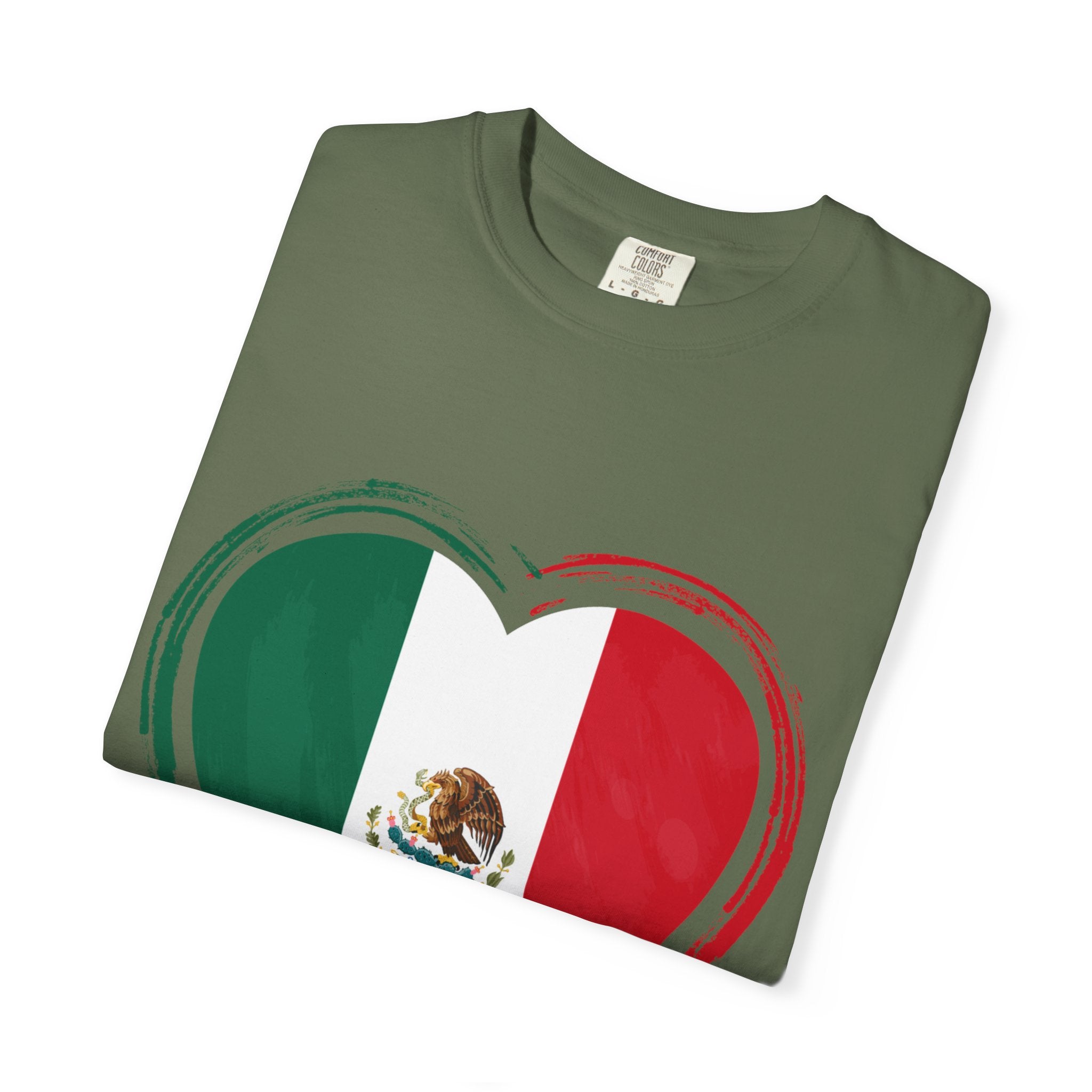 Mexican Flag Heart T-Shirt | Mexico Tricolor Heart Tee