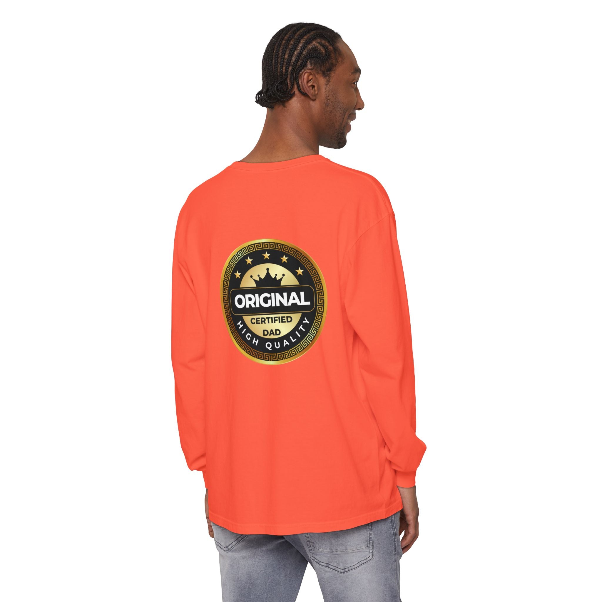 Original Certified Dad Badge T-Shirt | Long Sleeve, Vintage Seal Design
