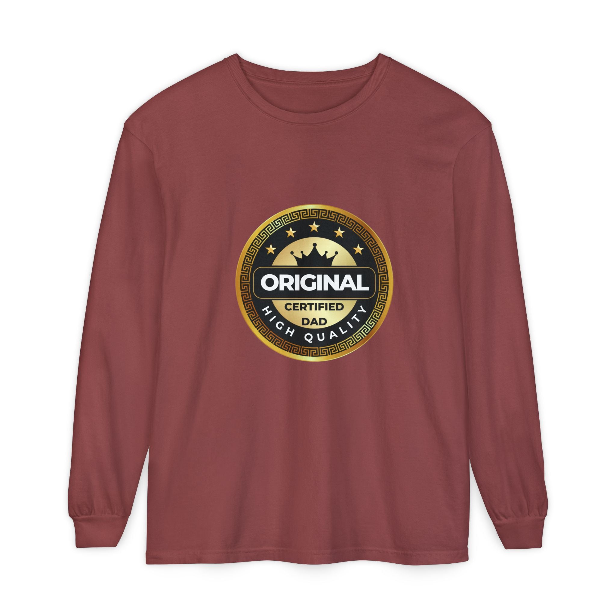 Original Certified Dad Badge T-Shirt | Long Sleeve, Vintage Seal Design