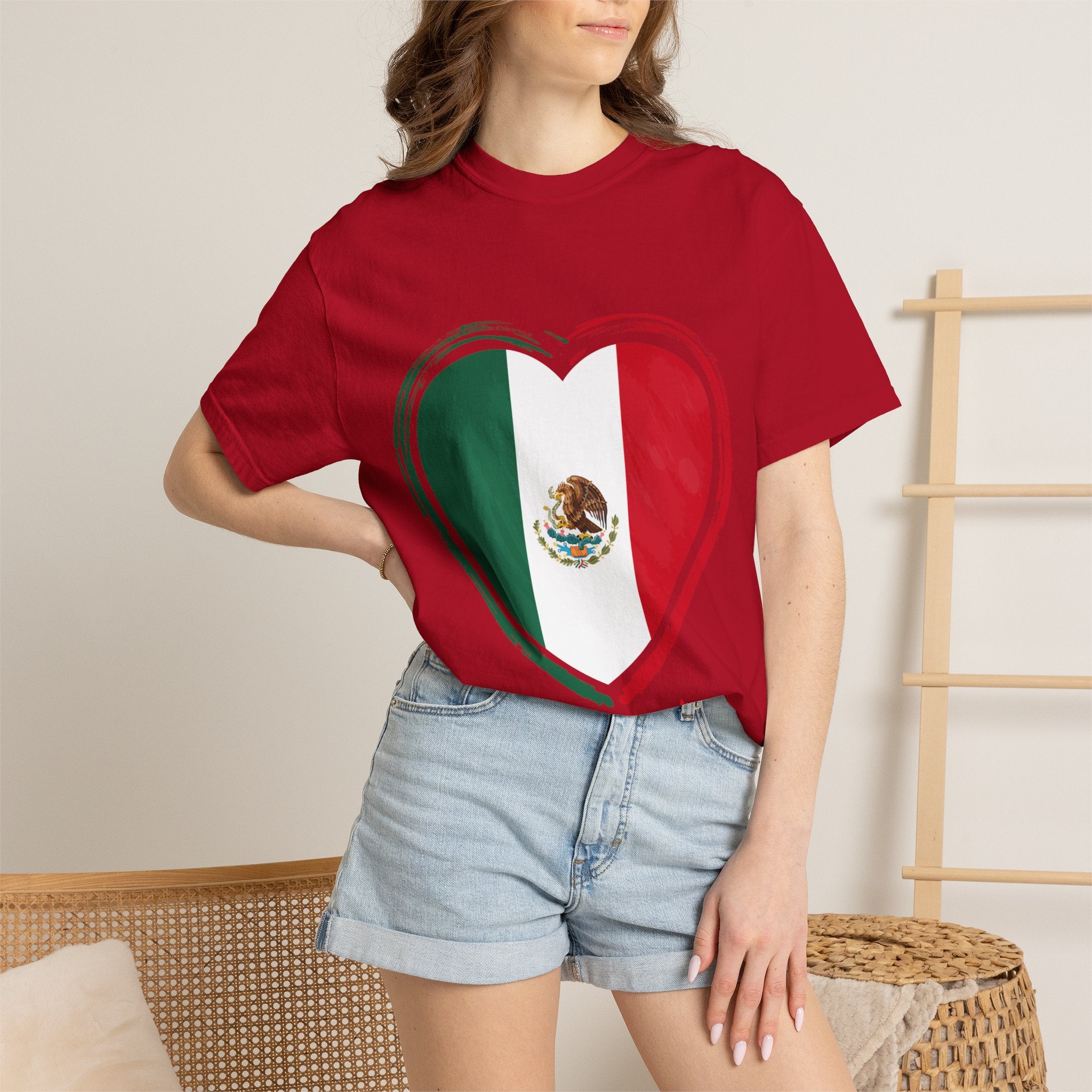 Mexican Flag Heart T-Shirt | Mexico Tricolor Heart Tee
