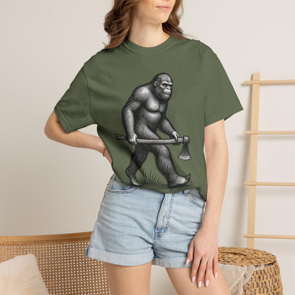Sasquatch with Axe T-shirt | Vintage Bigfoot Illustration USA