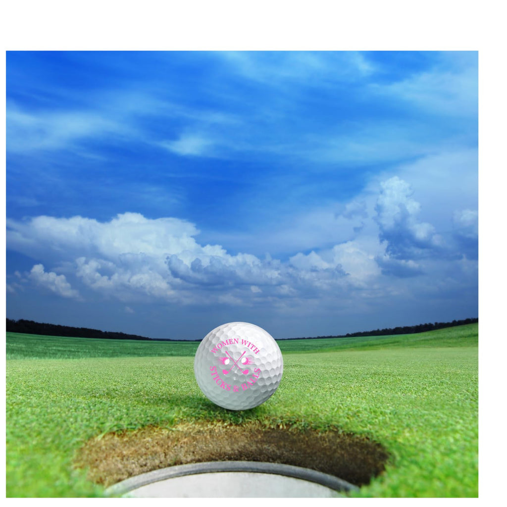 Golf Balls - Women with Sticks & Balls Gift Set - Includes 18 Golf Balls, Ideal for Birthdays, Mother's Day, Xmas, Holidays and More for Your Crazy Golfer (18)