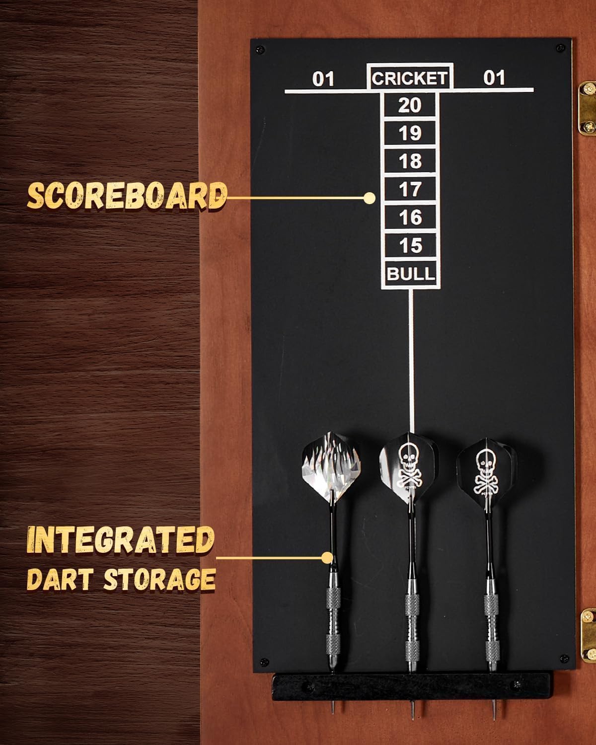 UV Printed Dart Board Cabinet Set Wooden Dartboard Cabinet for UV Printed