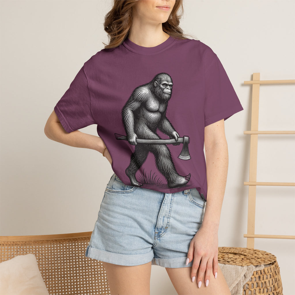 Sasquatch with Axe T-shirt | Vintage Bigfoot Illustration USA