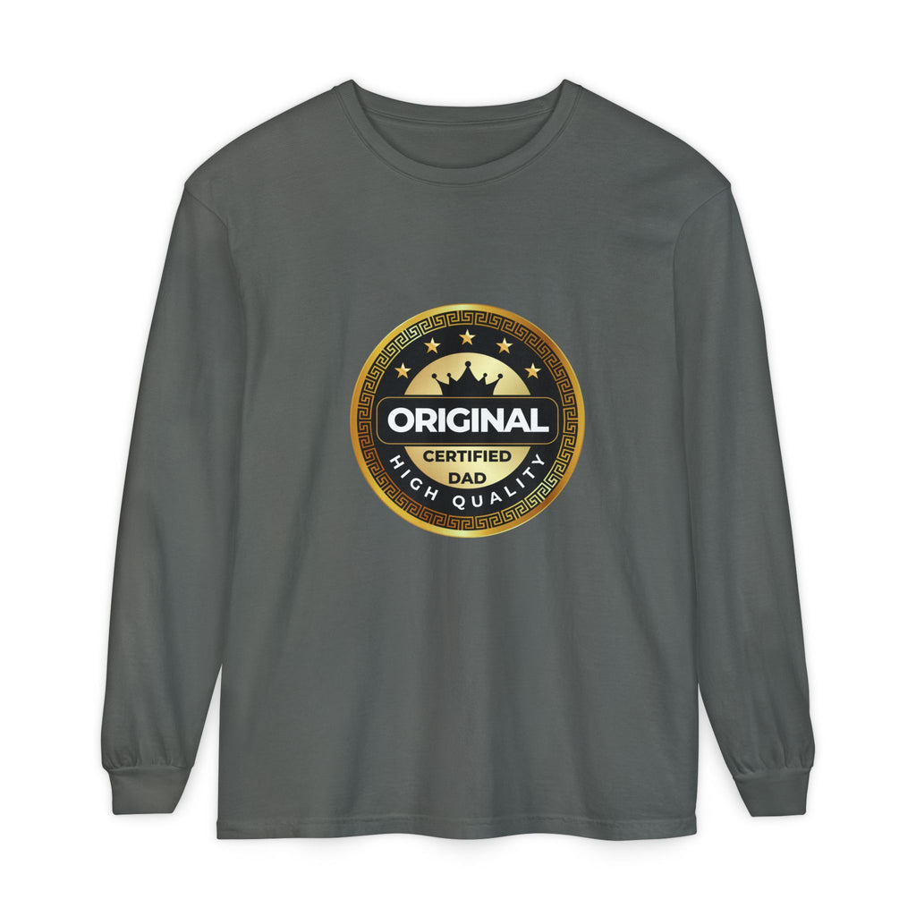 Original Certified Dad Badge T-Shirt | Long Sleeve, Vintage Seal Design
