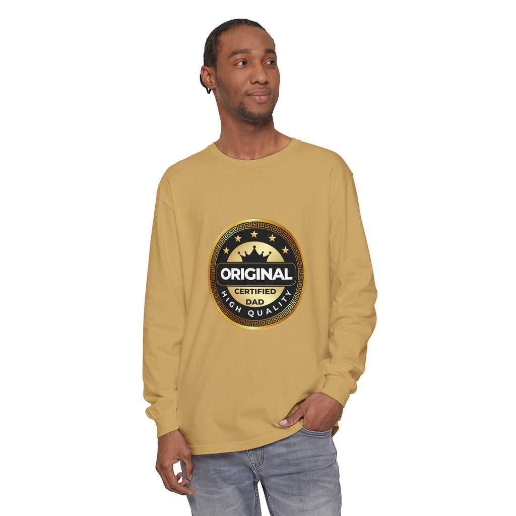 Original Certified Dad Badge T-Shirt | Long Sleeve, Vintage Seal Design