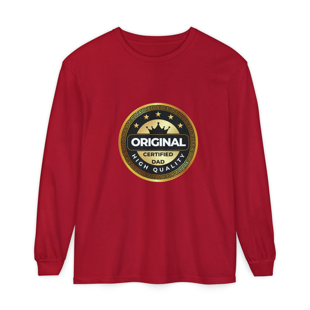 Original Certified Dad Badge T-Shirt | Long Sleeve, Vintage Seal Design
