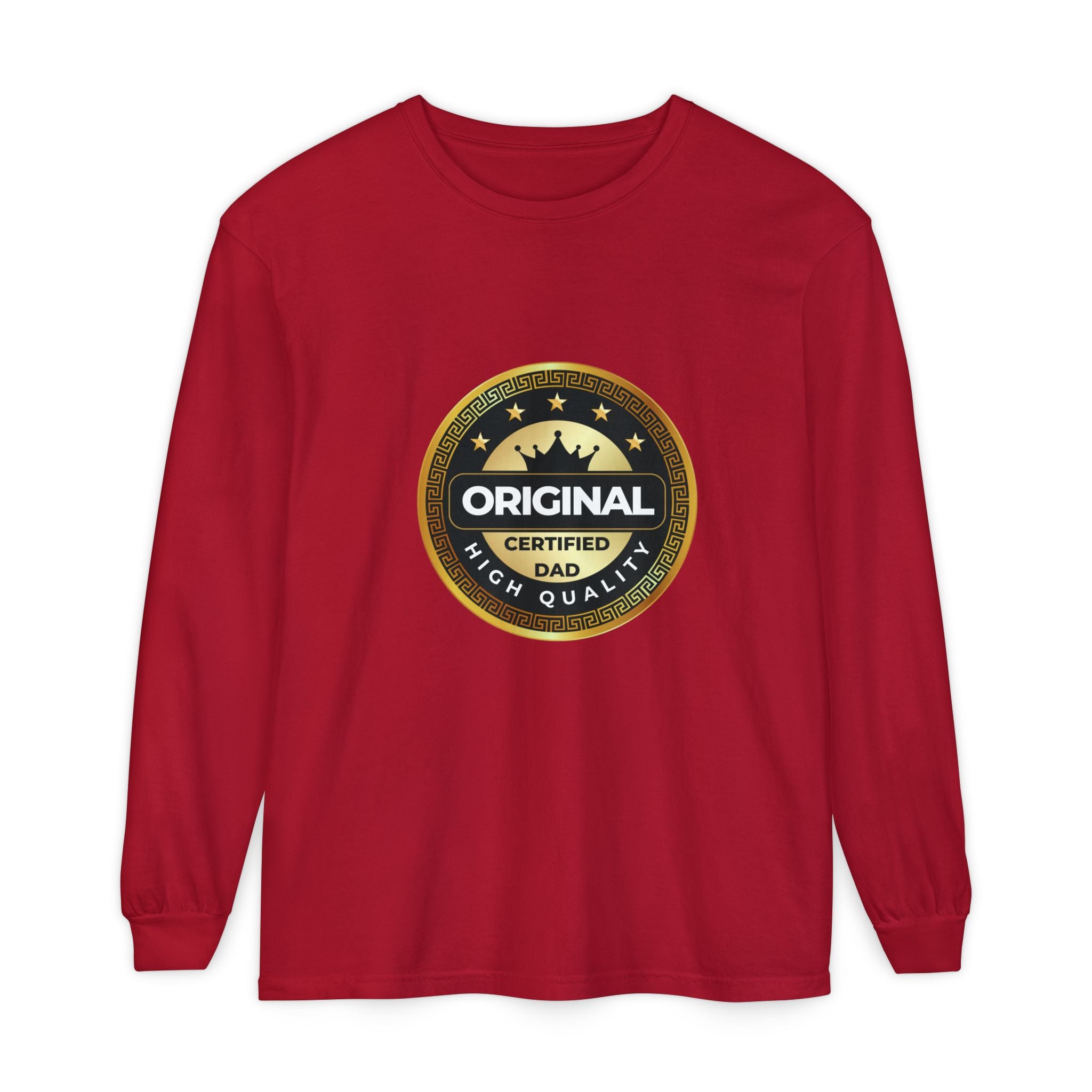 Original Certified Dad Badge T-Shirt | Long Sleeve, Vintage Seal Design
