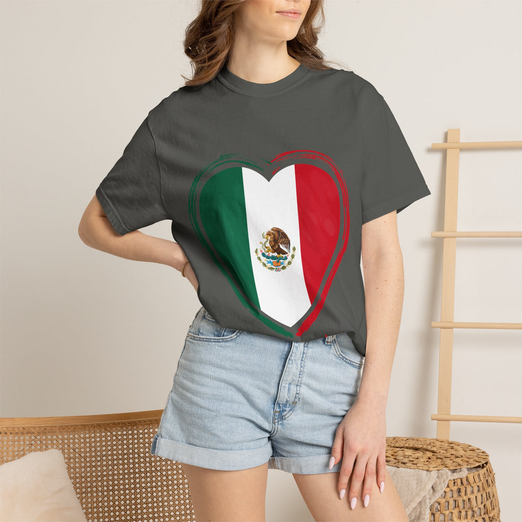 Mexican Flag Heart T-Shirt | Mexico Tricolor Heart Tee