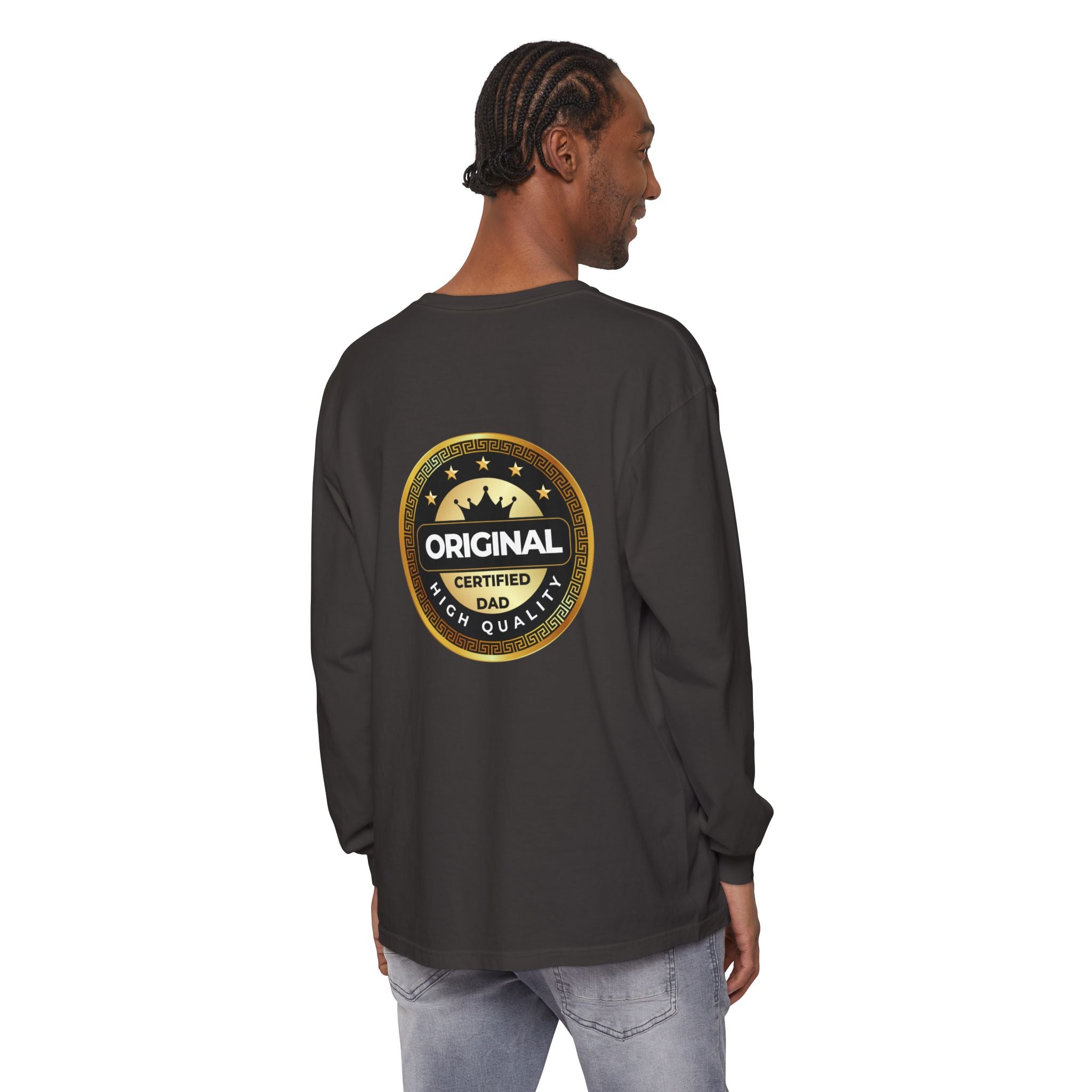 Original Certified Dad Badge T-Shirt | Long Sleeve, Vintage Seal Design