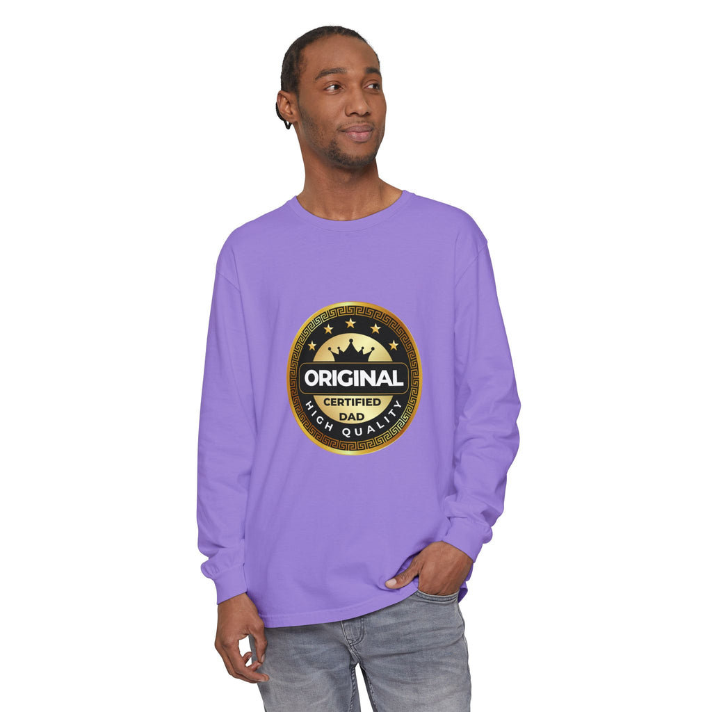 Original Certified Dad Badge T-Shirt | Long Sleeve, Vintage Seal Design