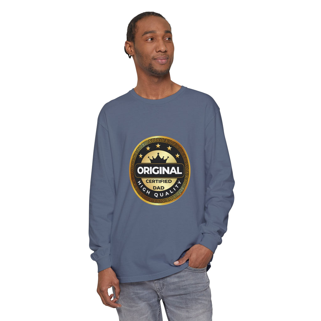 Original Certified Dad Badge T-Shirt | Long Sleeve, Vintage Seal Design