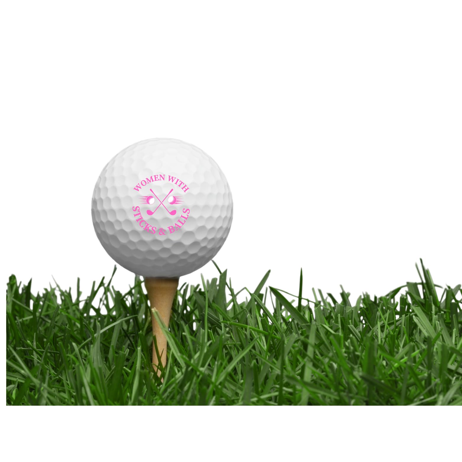 Golf Balls - Women with Sticks & Balls Gift Set - Includes 18 Golf Balls, Ideal for Birthdays, Mother's Day, Xmas, Holidays and More for Your Crazy Golfer (18)