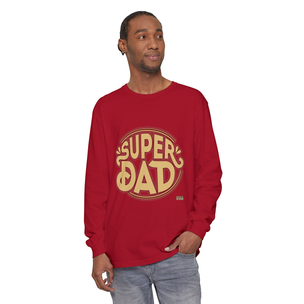 Super Dad Retro Badge Long Sleeve T-Shirt | Father’s Day Tee